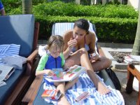 Debra and Anastasia with her pop-up book