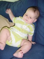 Sitting on the sofa talking to Mummy