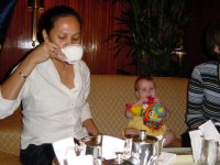 Tea, scones, clotted cream and rose petal jam at the Mandarin with Roweena and Ralph