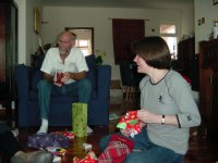 Opening Christmas presents