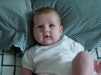 Gurgling on our bed...