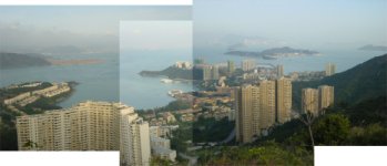 Panoramic view of DB from the look-out.  The reclamation top left is the proposed site of Disney Hong Kong.