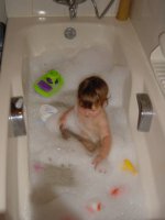 Mummy  over did the bubbles!