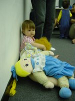 Playing with rag dollies at Kindermusik