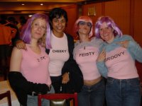 Babes at the American Peking restaurant  (Ankle - SEXY BABE, Anita - CHEEKY BABE, Liz - FEISTY BABE and Susan - GROOVY BABE)