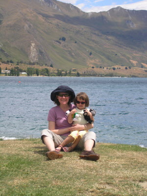 Lottie and Susan with Lake Wanaka in the bakground.