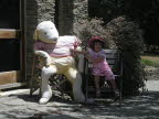 Lottie and friend at Olssens Vineyard in Banockburn.