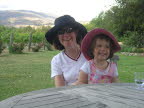Lottie and Mummy at Olssens Vineyard in Banockburn.