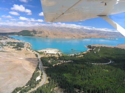 Lake Tekapo form the air