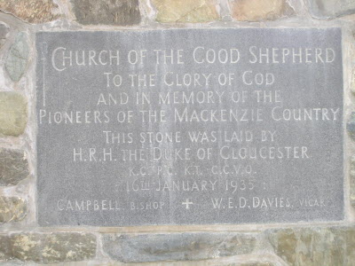 Church to the Good Sheperd foundation stone.