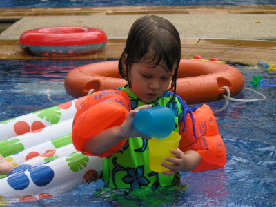 Pouring water.