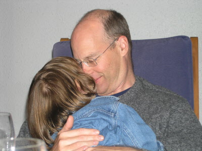 Eskimo kisses for Daddy.