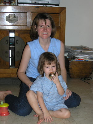 Lottie and Susan taking a break from dressing our Chrismas tree.