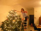 Dressing our Chrismas tree.