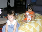 Two little girls having fun.
