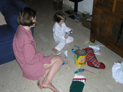 Opening Stocking Presents.