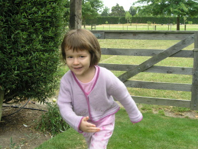 Playing in the garden.