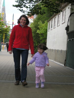 Two cold girls in Christ Church.