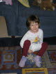 Lottie putting on her flight socks - just like Grandma Norma!
