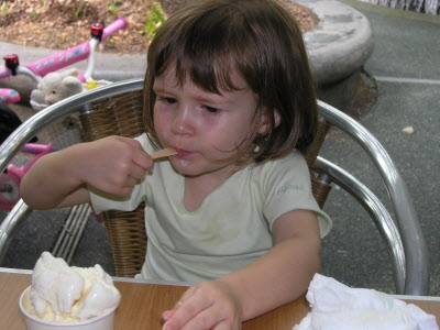 An icecream at the Botanical gardens with my Daddy on my birthday.
