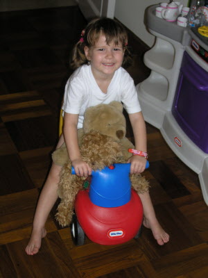 Giving Phoenix & Lucy a ride.