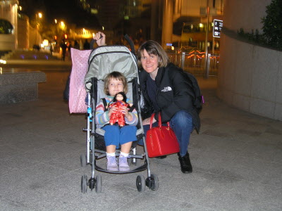 Lottie and Susan outside Cheung Kong building.