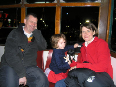 Max, Lottie and Susan taking a HK tram to Wan Chai.