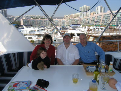 Aboard Neil and Sally's junk.