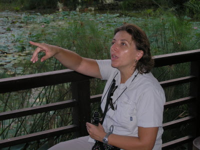 Michelle bird watching.