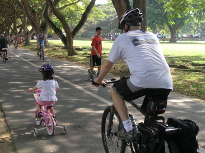 Daddy and Lottie out for a spin on the East Coast.