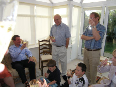 Toasting Grandpa Sam's 80th.