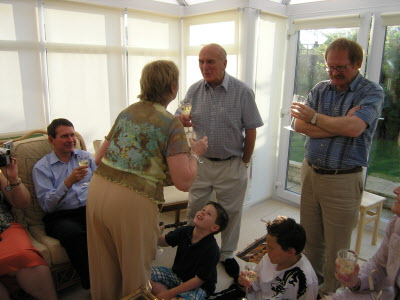 Toasting Grandpa Sam's 80th.