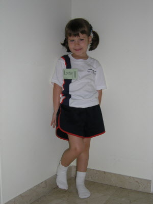 Ready for school in my PE kit.