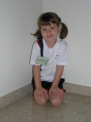 Ready for school in my PE kit.