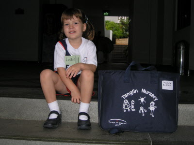 Ready for school in my PE kit.