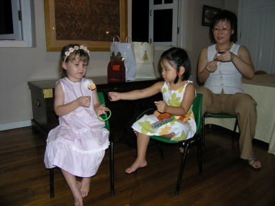 Amex party - Emma, Lottie and Joo Eng.