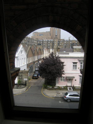 View from bedroom to adjacent Mews.