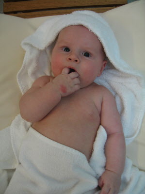 Burtie boy after his bath.