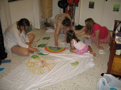 All at work making a den!
