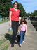 Susan and Lottie - feeding ducks on the canal.