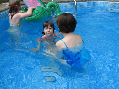 Swimming at Vick Evans parents.