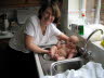 Bath time in the kitchen sink!