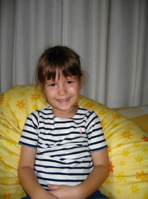 Lottie in her fav RL stripey T shirt.