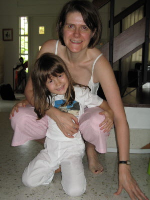 Girls in their PJs.