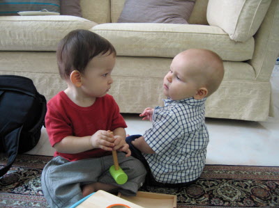 Connor and Conrad chatting...