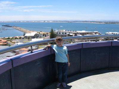 Lottie at the look out tower - Bunbury beach.