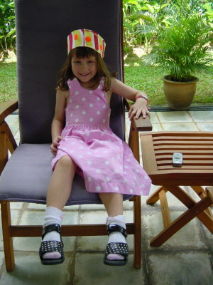 Spots & stripes day at school.