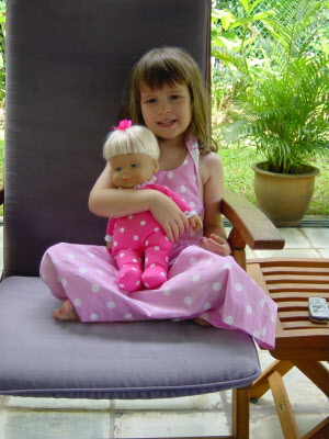Lottie with a newly arrived pressie from Susan, Gabby and Jaime in Barbados.