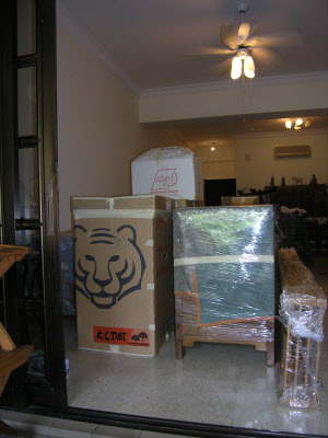Nassim Road all packed up and ready to be loaded.