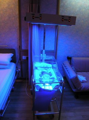 Under the UV lights back in the hospital.